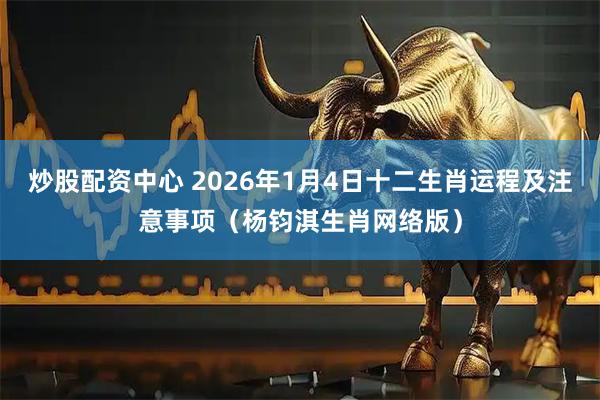 炒股配资中心 2026年1月4日十二生肖运程及注意事项（杨钧淇生肖网络版）